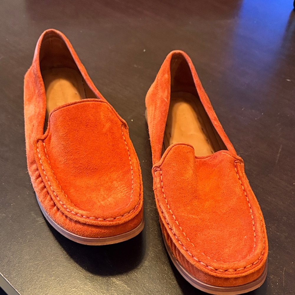 SARTO By Franco Sarto Vibrant Orange Suede Loafers